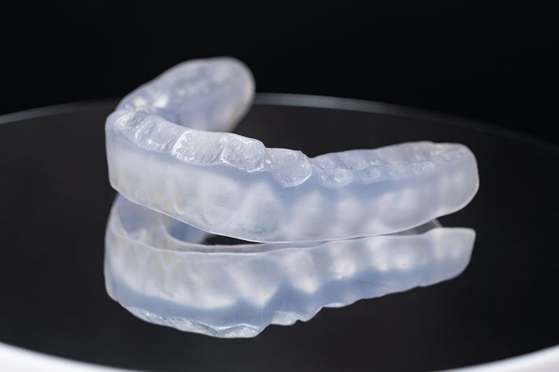 a custom night guard made for TMJ problems, bruxism and to relax the muscles