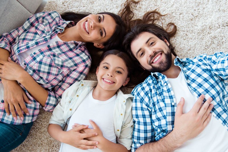 family smiling together