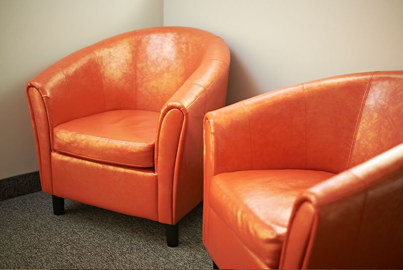 leather chair waiting area nashua